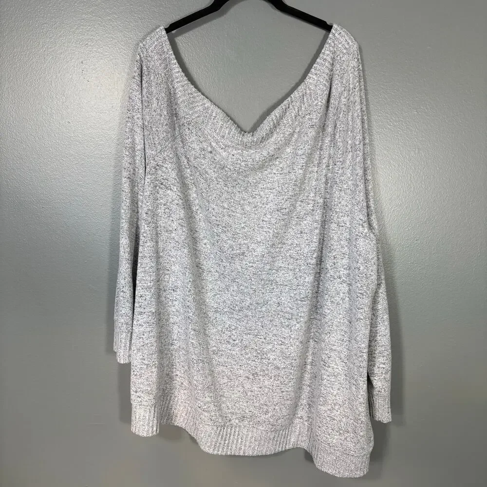 Torrid Super Soft Plush Gray One Shoulder Sweater - 5 (5X) - Women's Plus Size